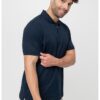 Тениска от органичен памук с яка с къс цип CALVIN KLEIN