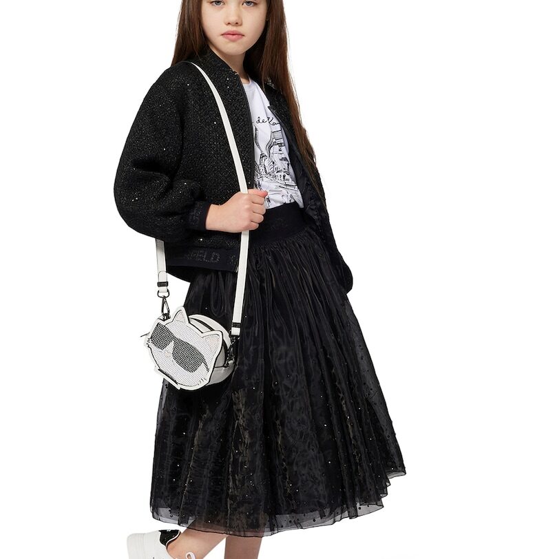 Тениска от памук и модал с принт KARL LAGERFELD KIDS