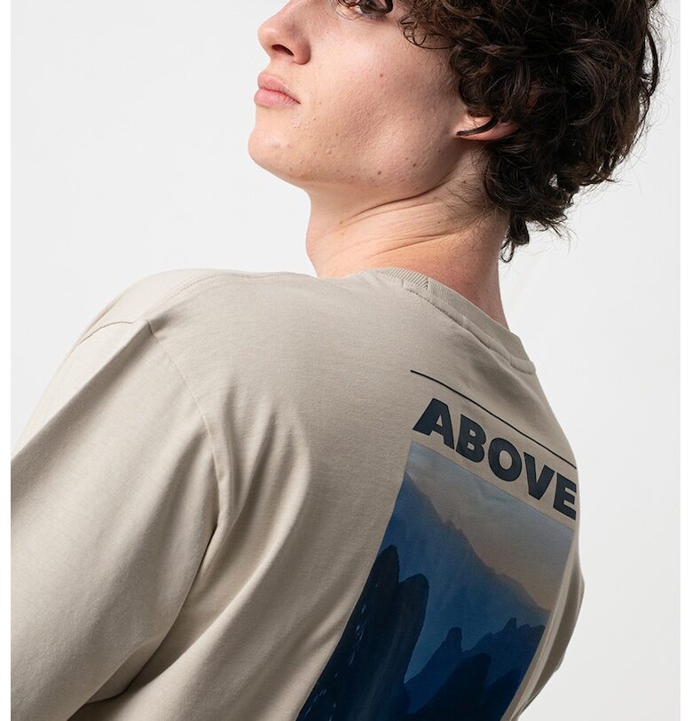 Тениска от памук с графика на гърба BOSS