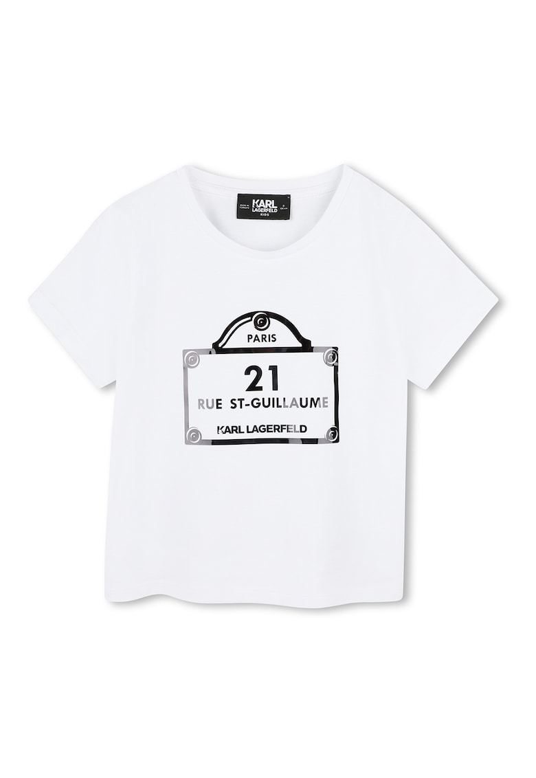 Тениска от памук с лого KARL LAGERFELD KIDS