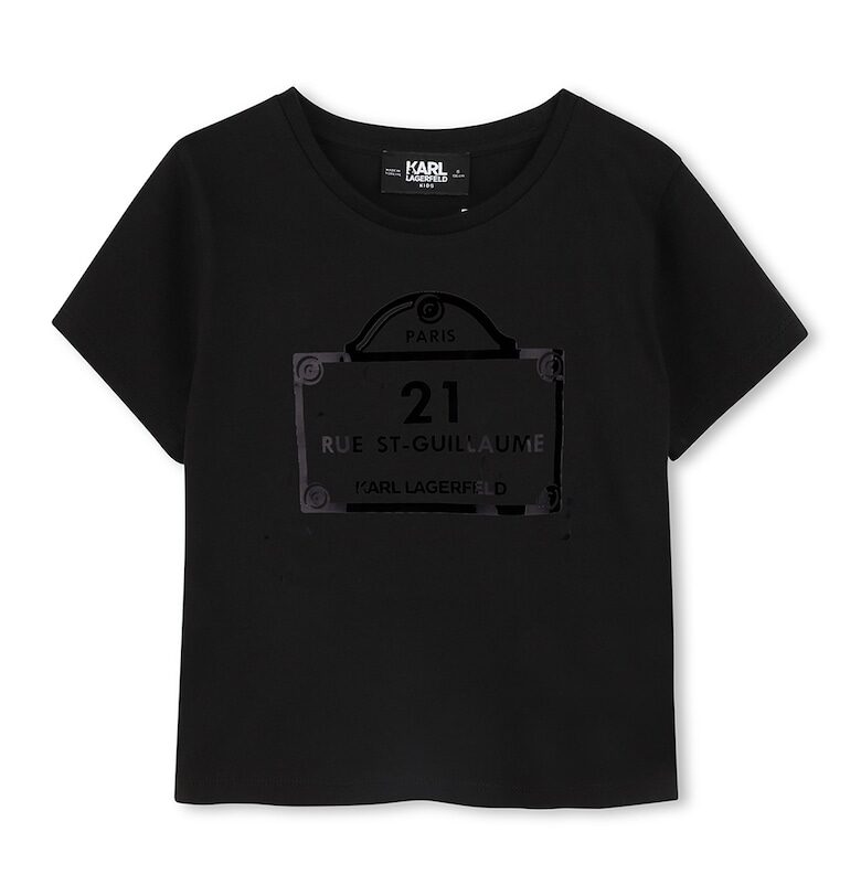 Тениска от памук с лого KARL LAGERFELD KIDS