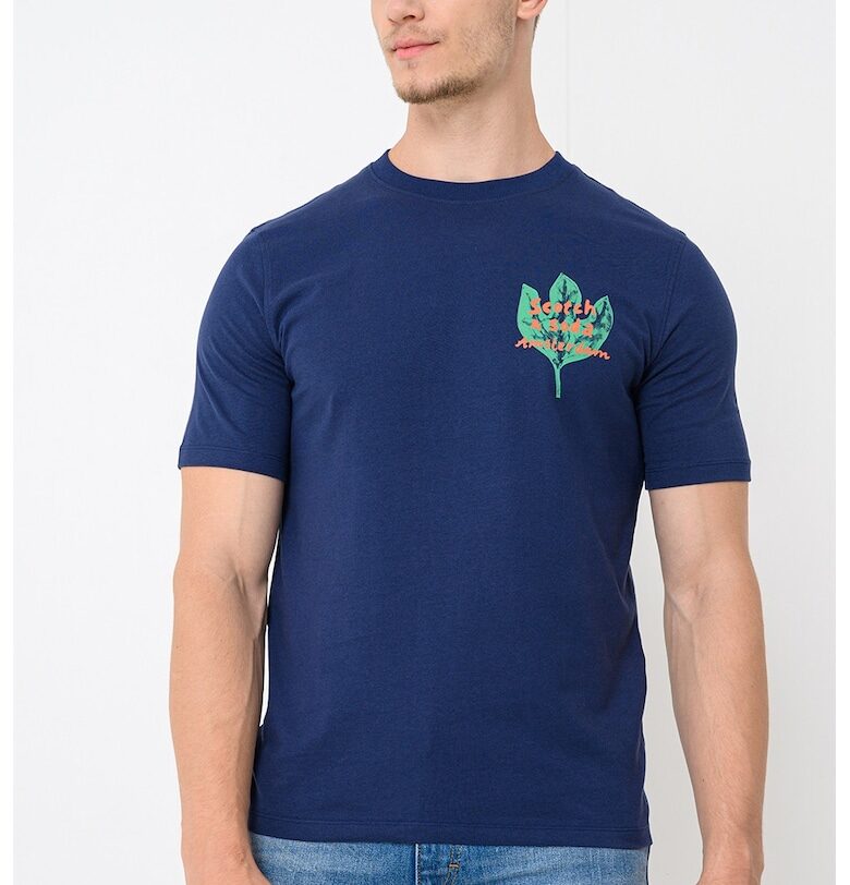 Тениска от памук с шарка на гърба Scotch  Soda