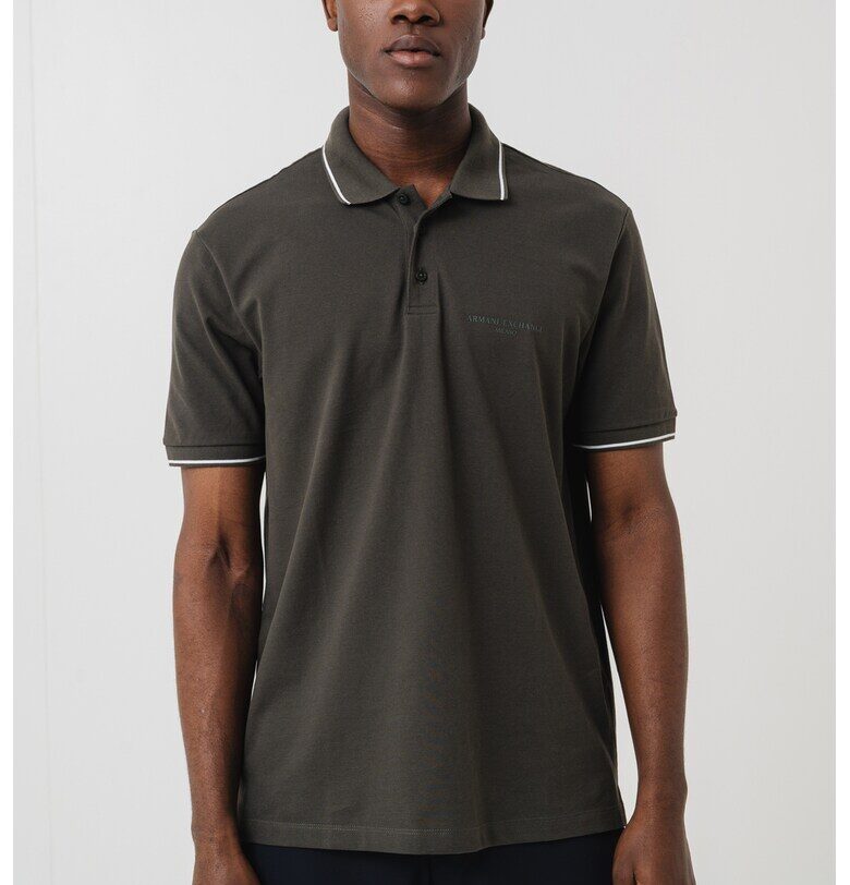 Тениска от памук с яка ARMANI EXCHANGE