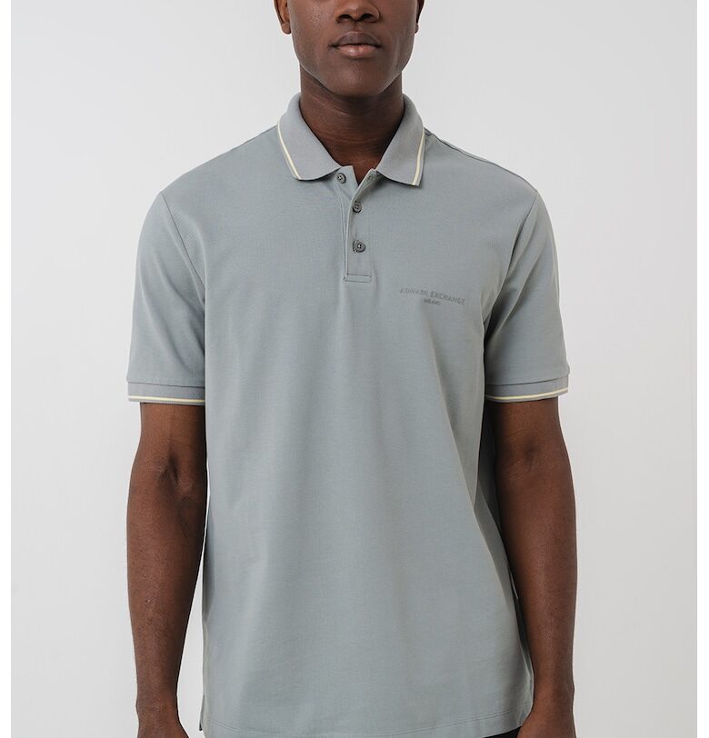 Тениска от памук с яка ARMANI EXCHANGE