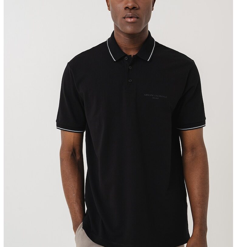 Тениска от памук с яка ARMANI EXCHANGE