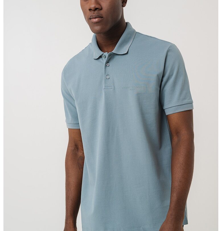 Тениска от памук с яка ARMANI EXCHANGE