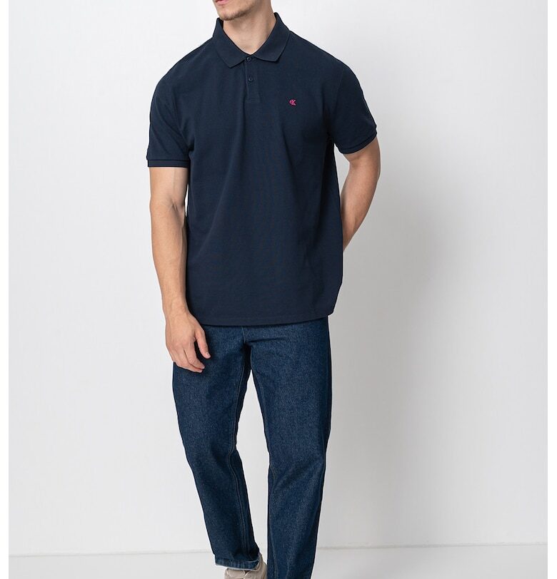 Тениска от памучно пике с яка CALVIN KLEIN JEANS