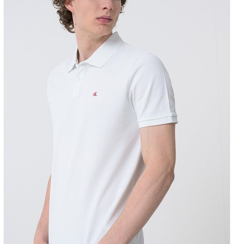Тениска от памучно пике с яка CALVIN KLEIN JEANS
