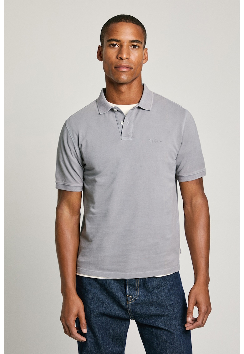 Тениска от памучно пике с яка Pepe Jeans London