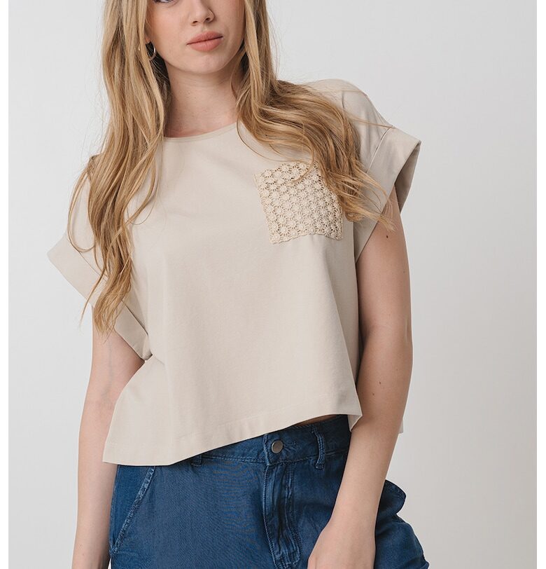 Тениска с бродирани пришити джобове United Colors of Benetton