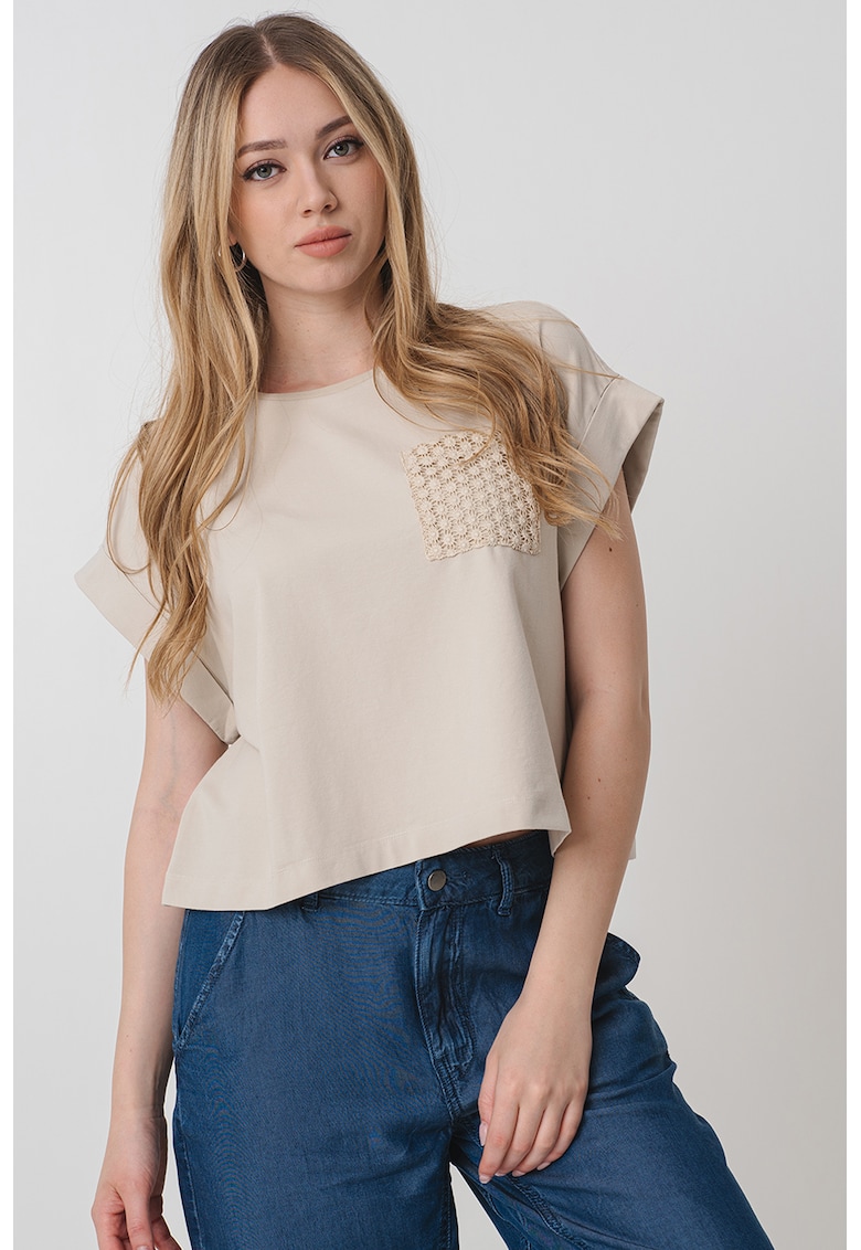 Тениска с бродирани пришити джобове United Colors of Benetton