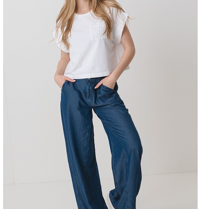 Тениска с бродирани пришити джобове United Colors of Benetton