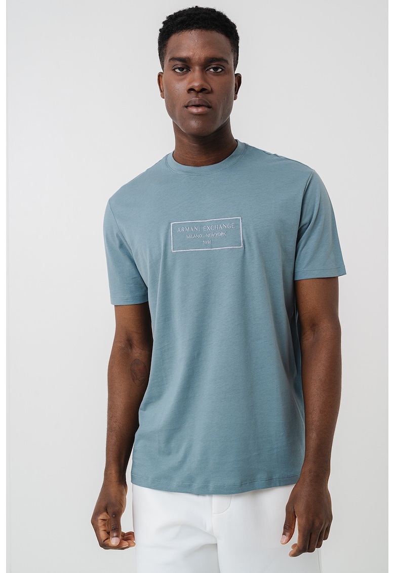 Тениска с бродирано лого ARMANI EXCHANGE