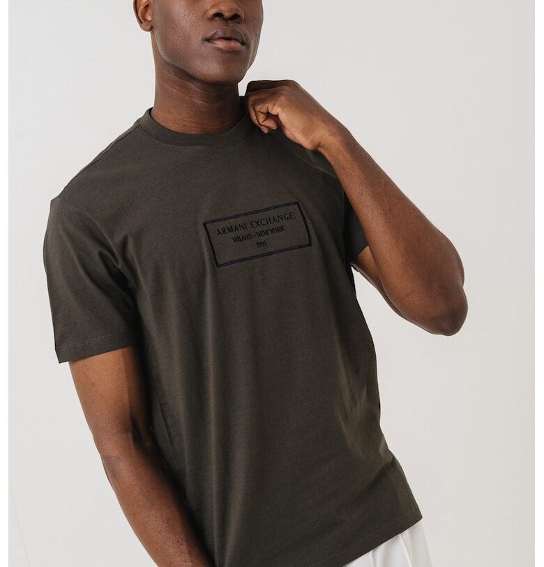 Тениска с бродирано лого ARMANI EXCHANGE