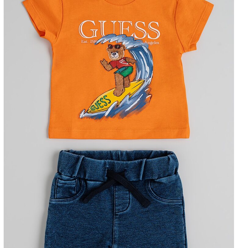 Тениска с графика и къси дънки - 2 части GUESS KIDS