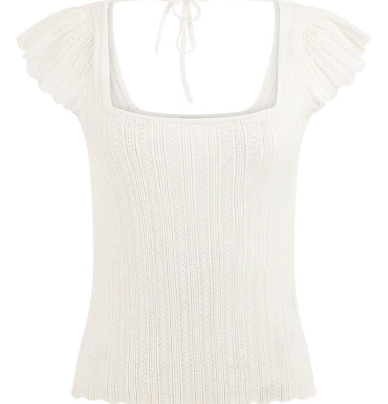 Тениска с квадратно деколте GUESS