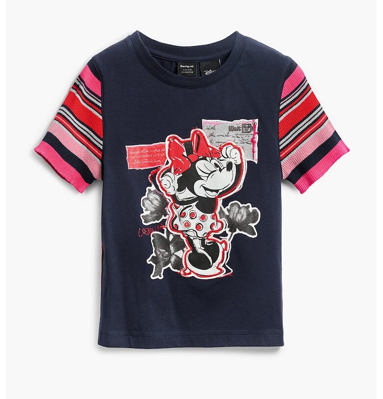 Тениска с контрастни ръкави и принт на Minnie Mouse DESIGUAL