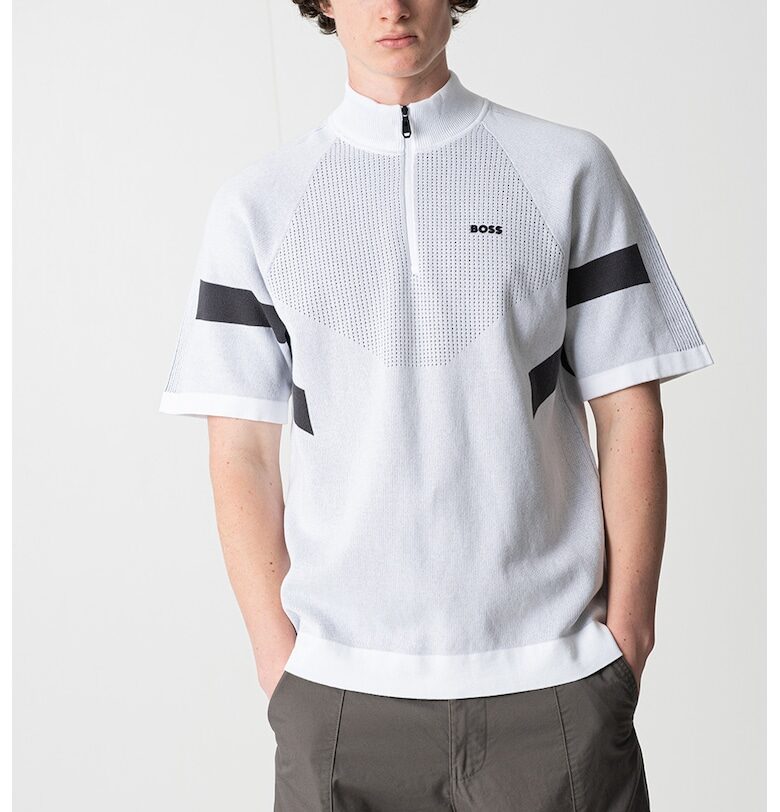 Тениска с къс цип BOSS