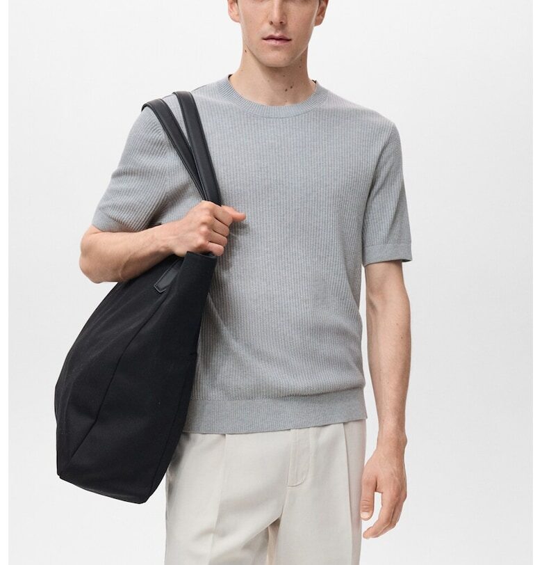 Тениска с лен Mango