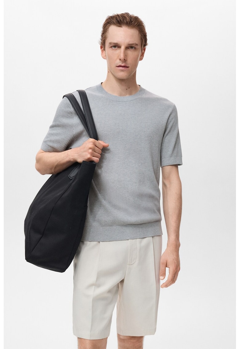 Тениска с лен Mango