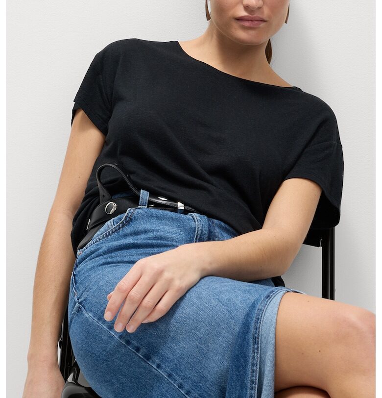 Тениска с лен и модал Marks  Spencer