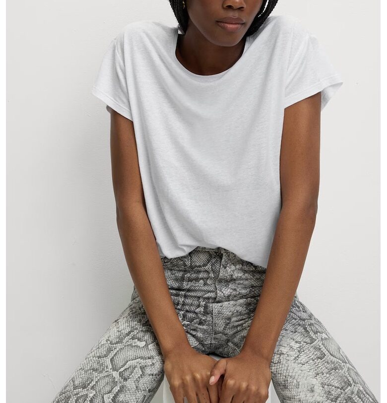 Тениска с лен и модал Marks  Spencer