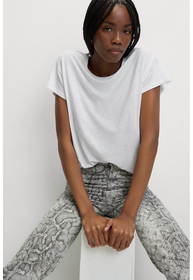 Тениска с лен и модал Marks  Spencer