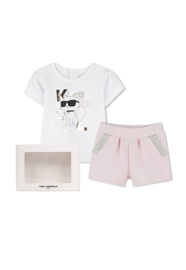 Тениска с лого и къс панталон - 2 части KARL LAGERFELD KIDS