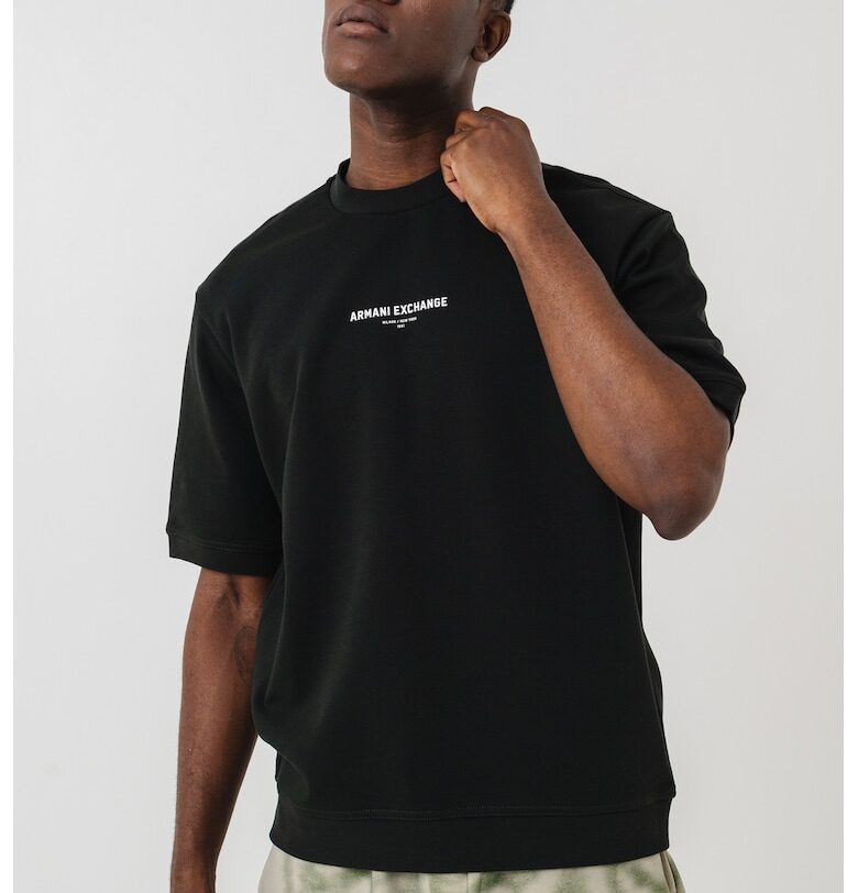 Тениска с лого и овално деколте ARMANI EXCHANGE