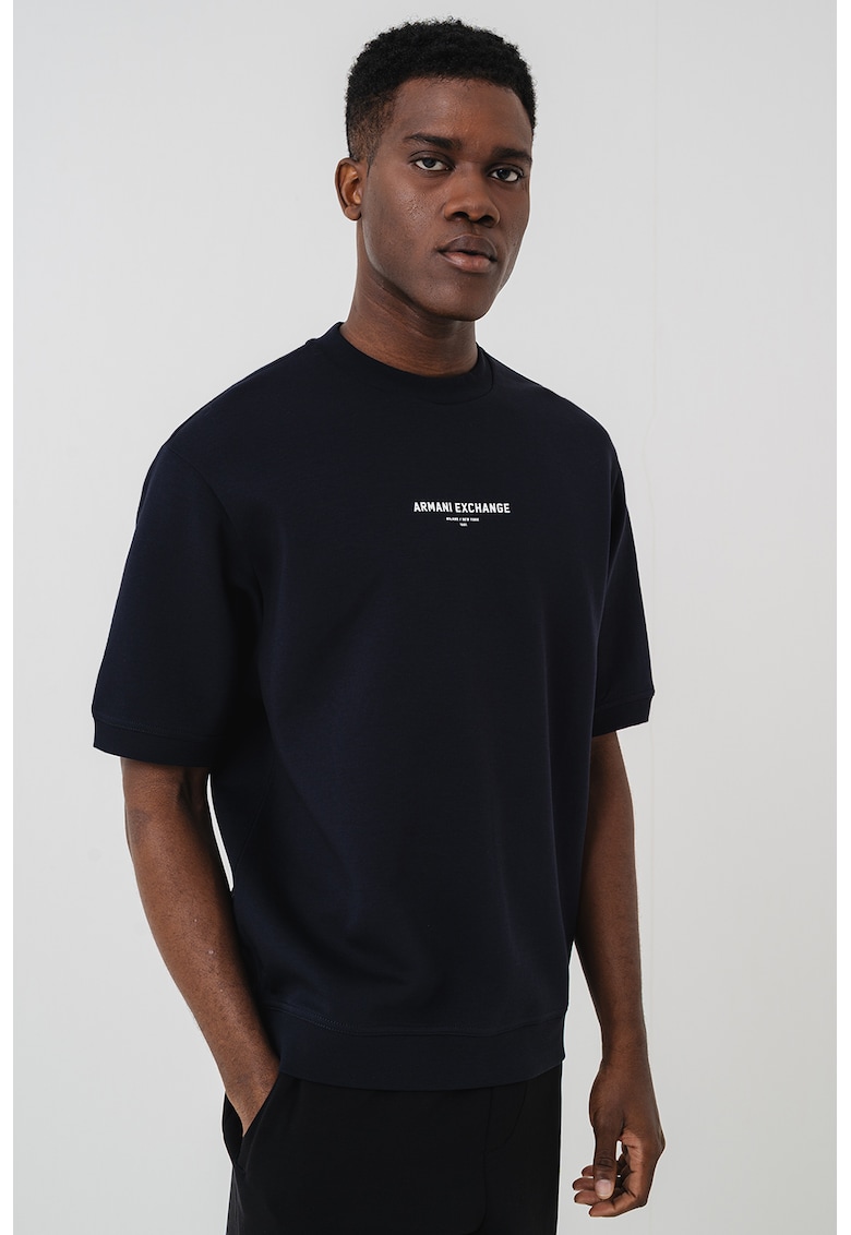 Тениска с лого и овално деколте ARMANI EXCHANGE