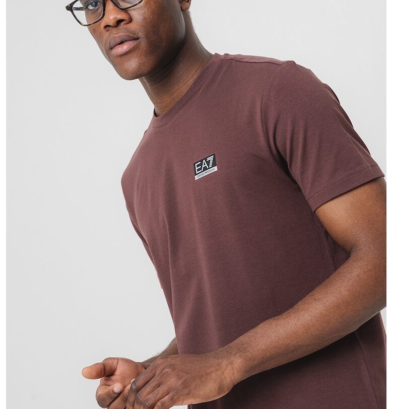 Тениска с лого и овално деколте EA7