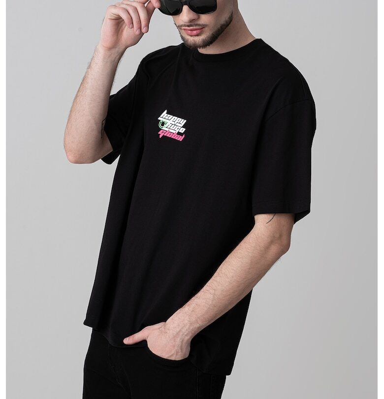 Тениска с лого и овално деколте HUGO