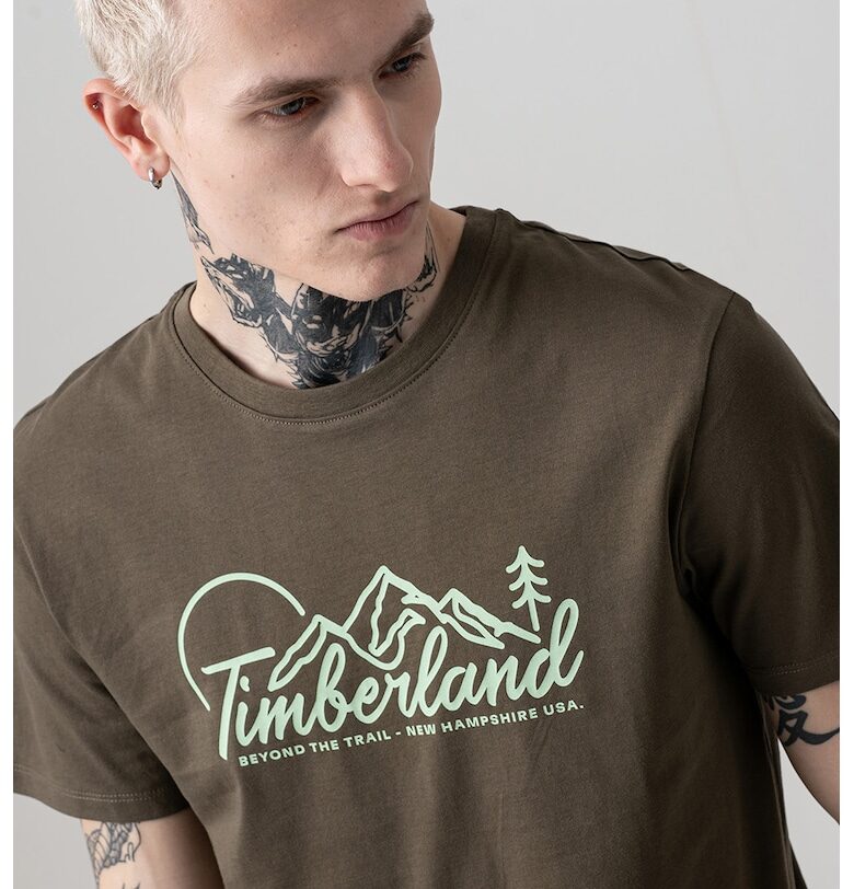 Тениска с лого и овално деколте Timberland