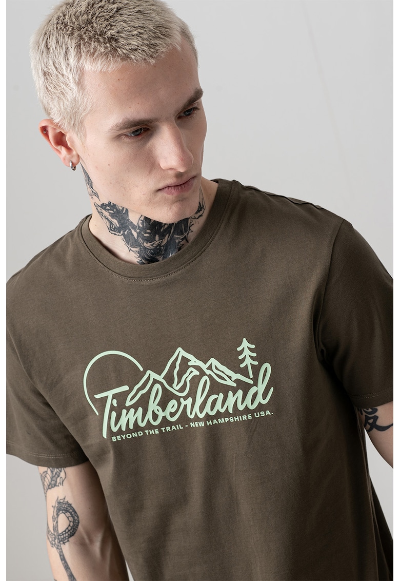 Тениска с лого и овално деколте Timberland