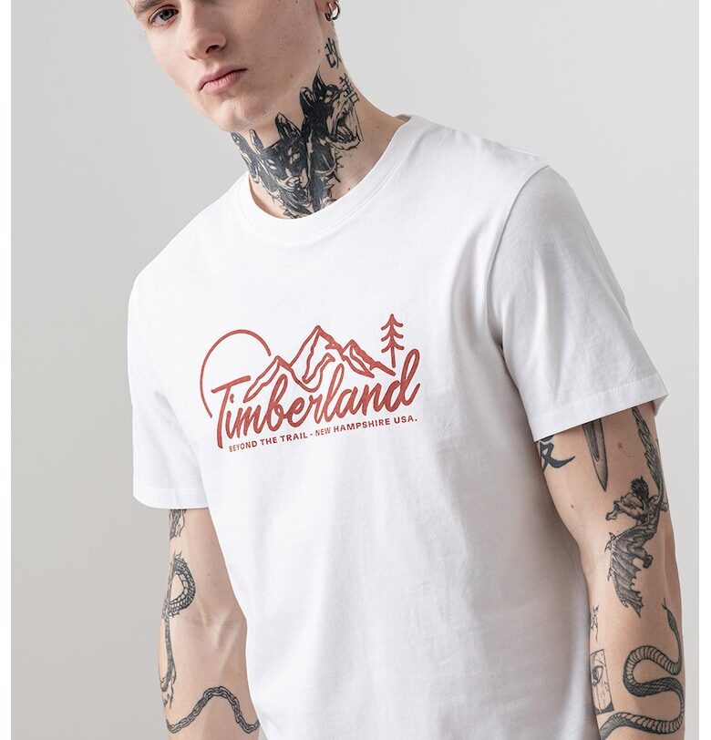 Тениска с лого и овално деколте Timberland