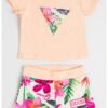 Тениска с лого и флорални шорти GUESS KIDS