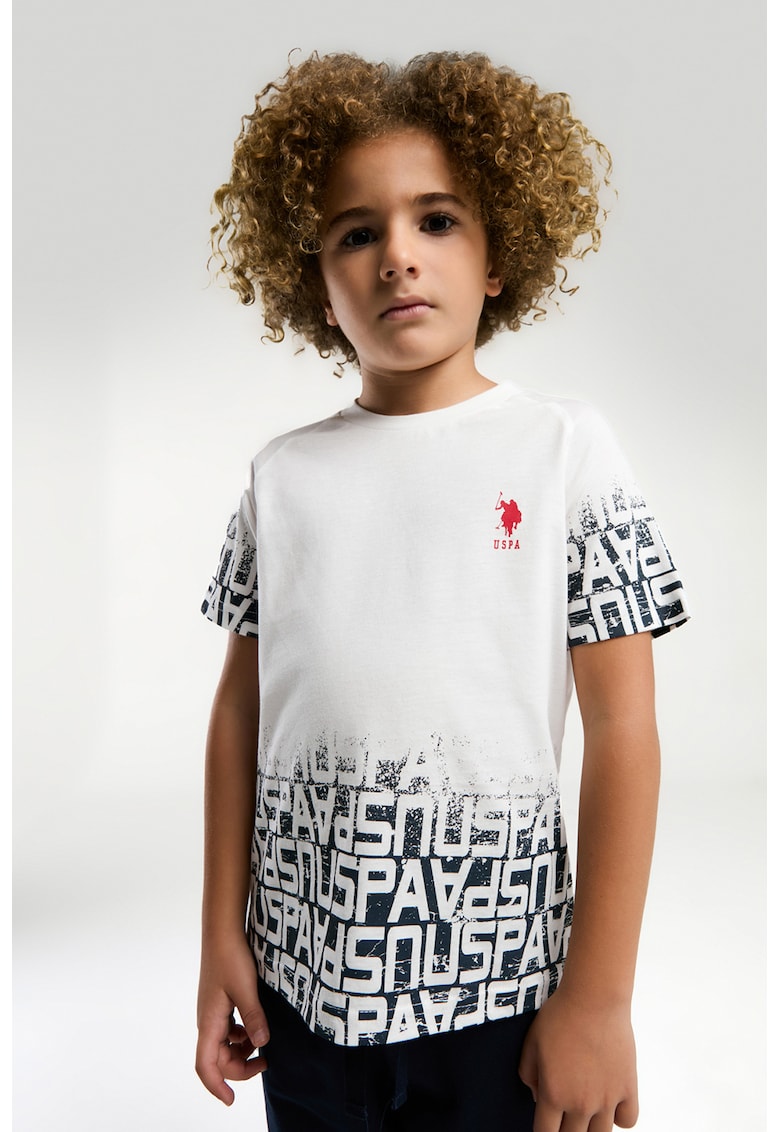 Тениска с лого и шорти с регулираща се талия US Polo Assn