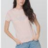 Тениска с лого от декоративни камъни GUESS