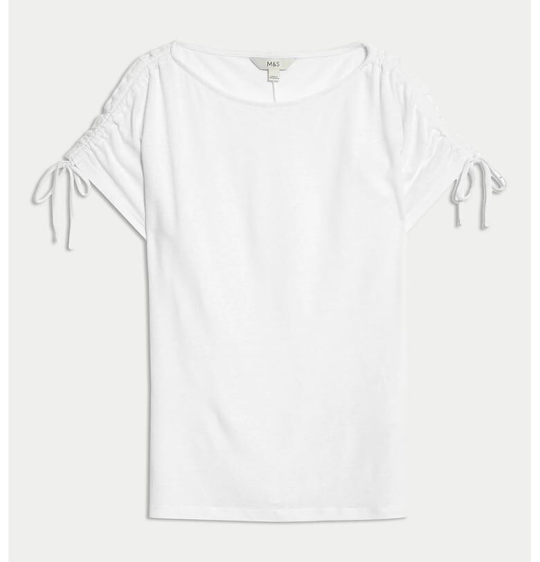 Тениска с модал и лен Marks  Spencer