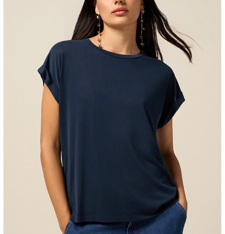 Тениска с модал с навити ръкави Oltre