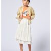 Тениска с модал с овално деколте и шарка KARL LAGERFELD KIDS