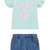 Тениска с набирания и къси дънки - 2 части GUESS KIDS