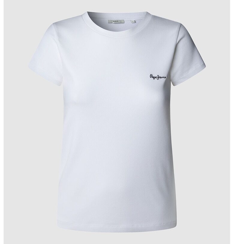 Тениска с овално деколте и бродирано лого Pepe Jeans London