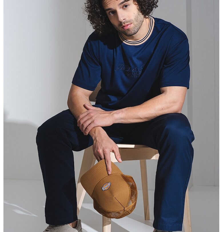 Тениска с овално деколте и бродирано лого Scotch  Soda