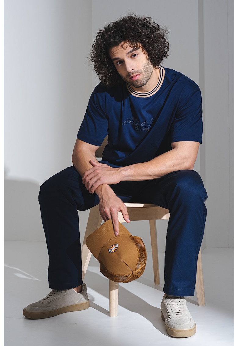 Тениска с овално деколте и бродирано лого Scotch  Soda