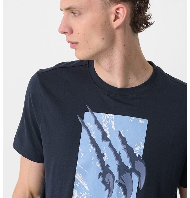 Тениска с овално деколте и графика BOSS