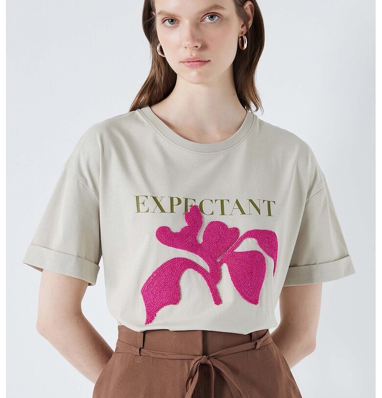 Тениска с овално деколте и графична шарка Ipekyol