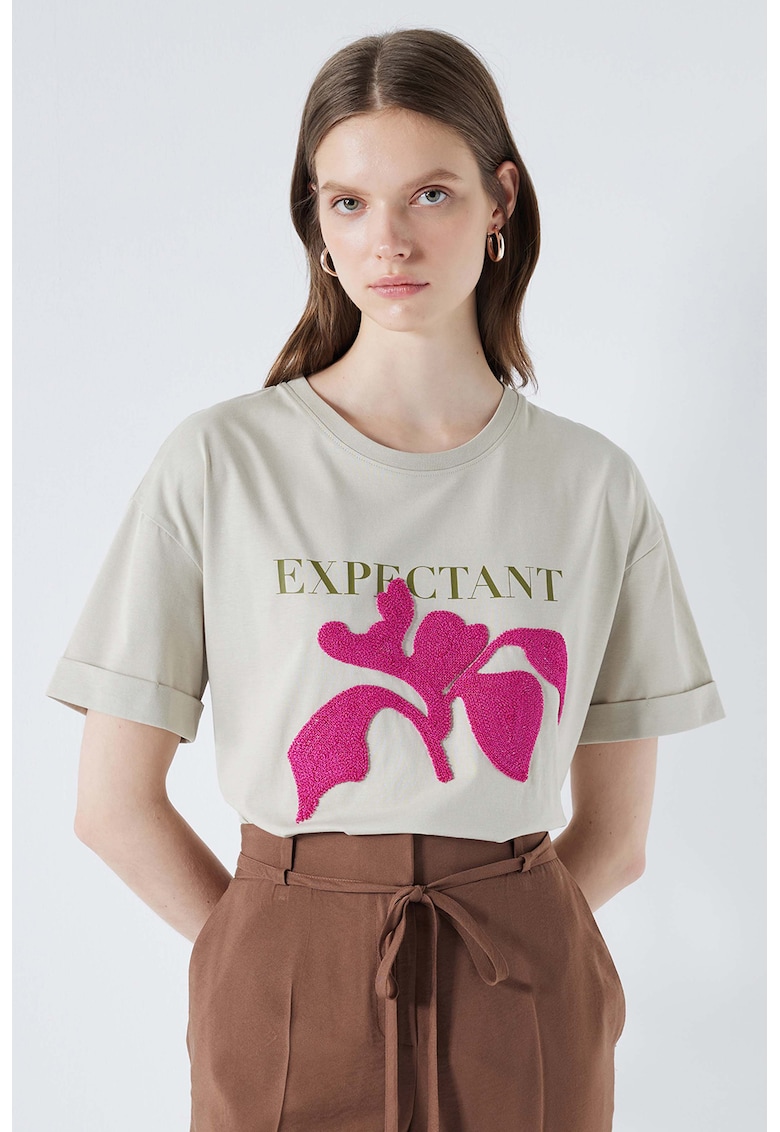 Тениска с овално деколте и графична шарка Ipekyol