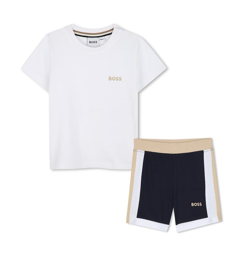 Тениска с овално деколте и къс панталон - 2 части BOSS Kidswear