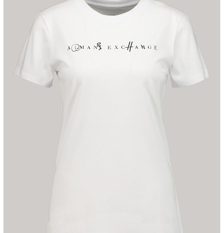 Тениска с овално деколте и лого ARMANI EXCHANGE